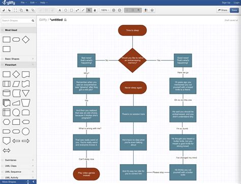 application for creating flow charts