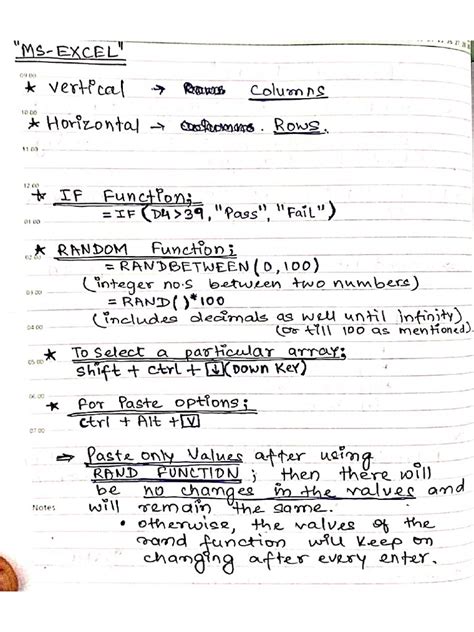 application of ms excel pdf notes