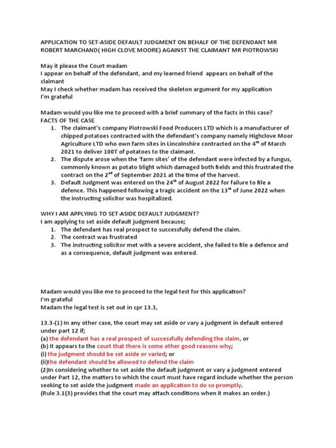 application to set aside default judgment test