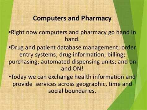 applications of computer in pharmacy slideshare