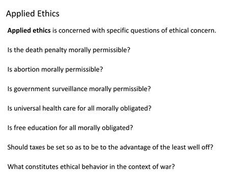 applied ethics example questions