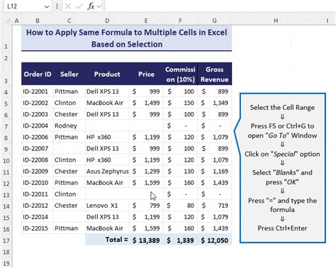 apply comment to multiple cells excel