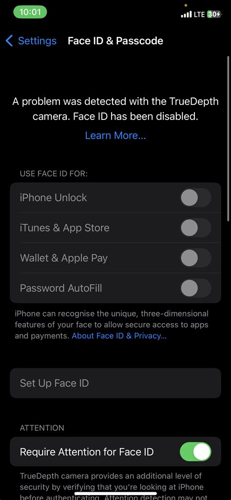 apps not working with face id