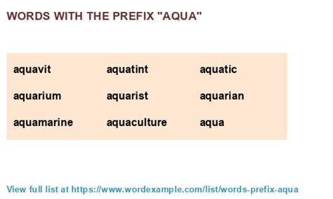 aqua root word definition and examples