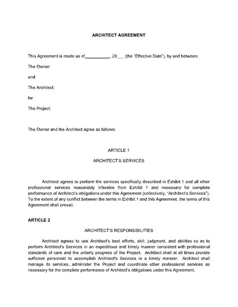 architectural contract sample