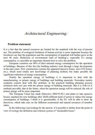 architectural design problem statement example