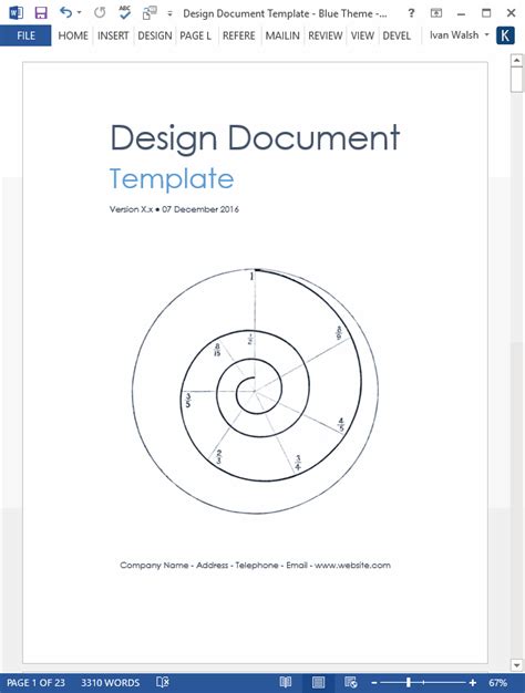 architecture document template word