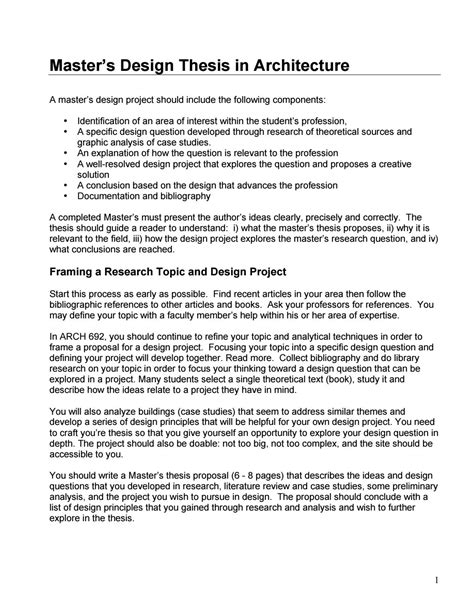 architecture thesis statement examples