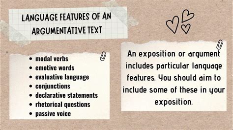 argumentative text features