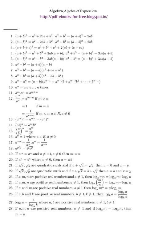arithmetic math formula pdf download