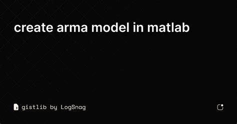 arma model code