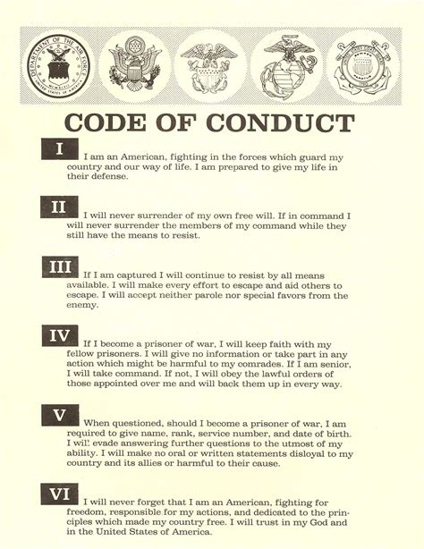 army code of conduct regulation