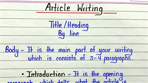 article writing questions for class 7