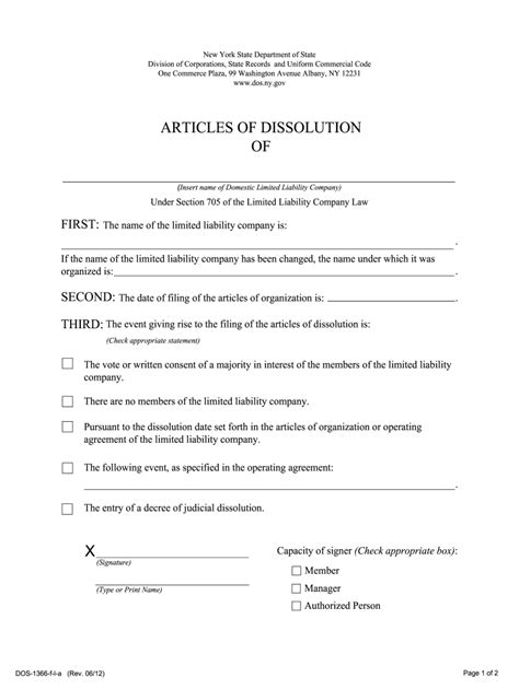 Articles of Dissolution