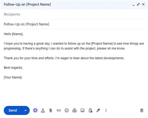 asking for an update email example