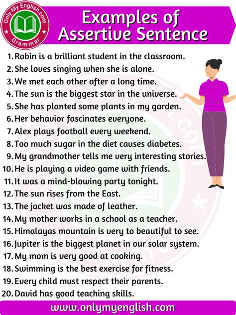 assertive sentence examples 20