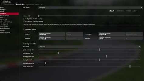 assetto corsa controller drift settings