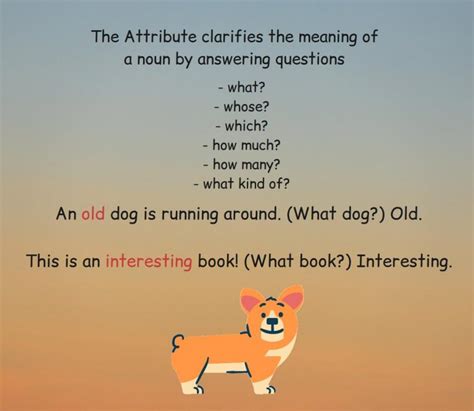 attribute in a sentence