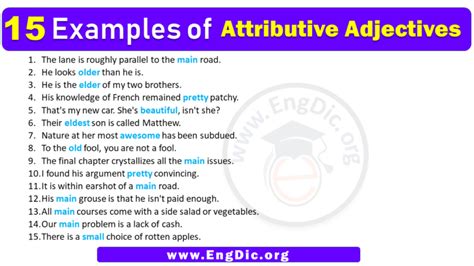 attribute in a sentence simple
