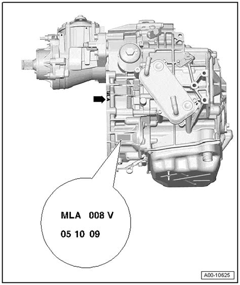 audi a3 gearbox code location