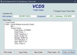 audi a4 b6 fault code 01044