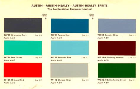 austin healey colorado red paint code