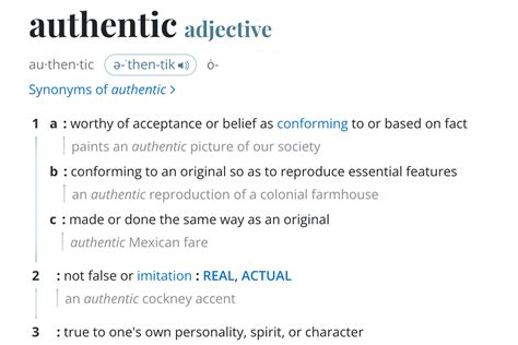 authentic meaning in english synonyms