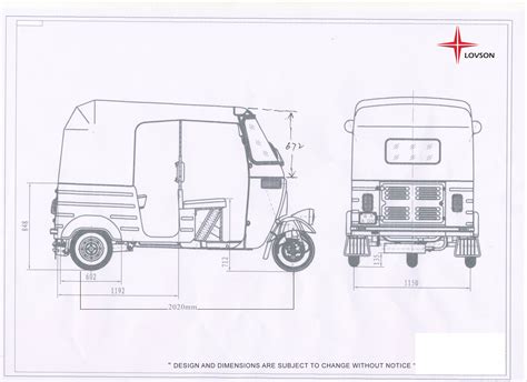 auto rickshaw dimensions in feet