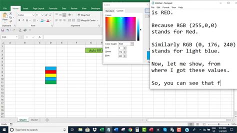 automatic colors in excel