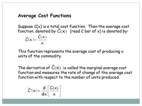 average cost function vs cost function