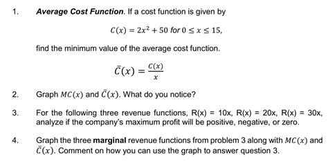 average cost given cost.function