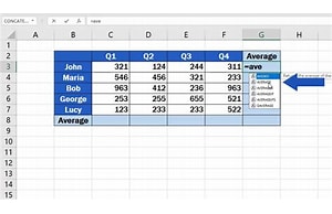 Formula AVERAGE di Excel