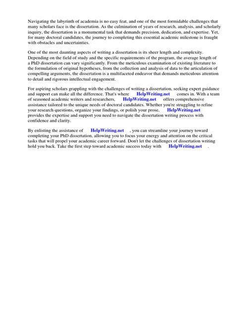 average length of phd dissertation by major