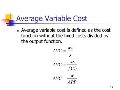 average variable cost defined as