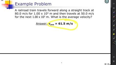 average velocity problems