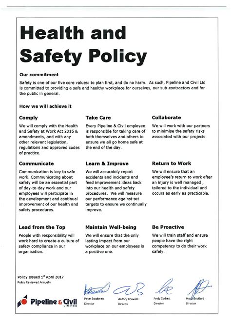 Safety Policies and Procedures Poster