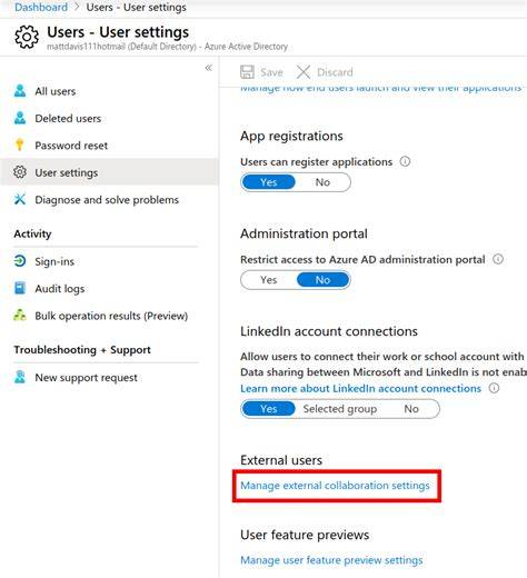 guest user setting