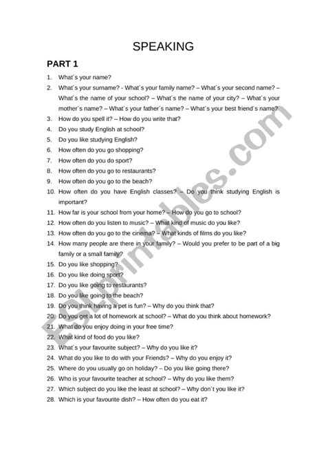b1 speaking test topics with answers