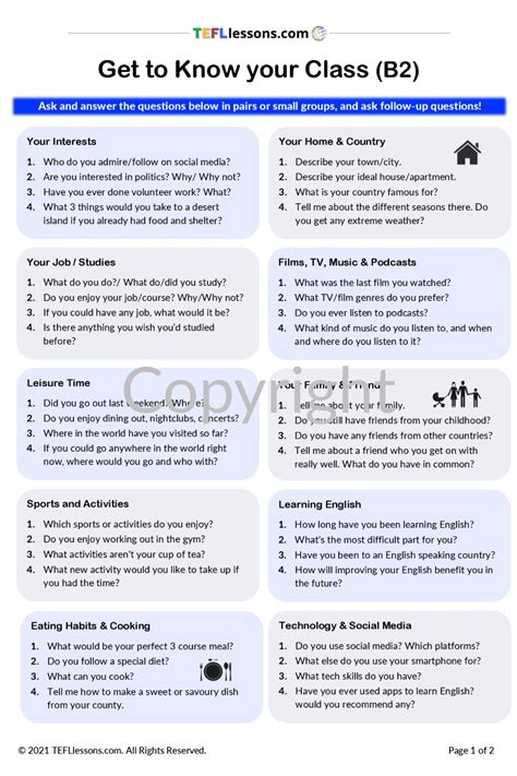 b2 english conversation questions