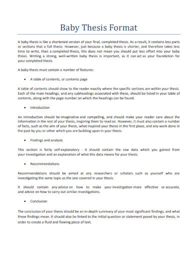 baby thesis introduction sample