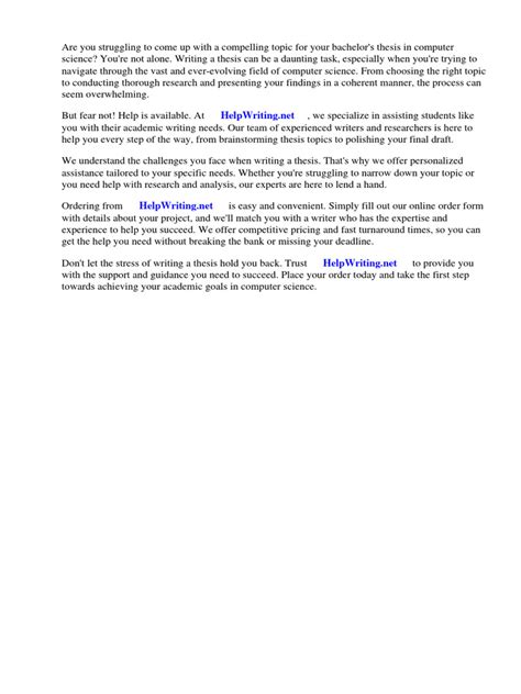 bachelor thesis topics computer science