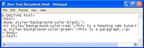 background color in html notepad