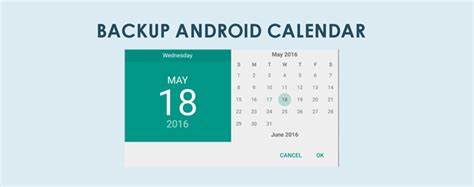backup android calender