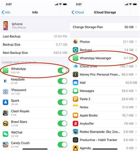 backup chat whatsapp iphone icloud