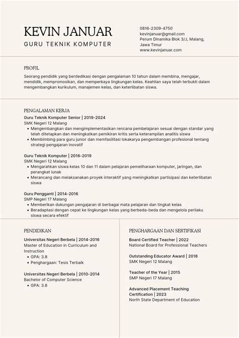bagian opsional cv