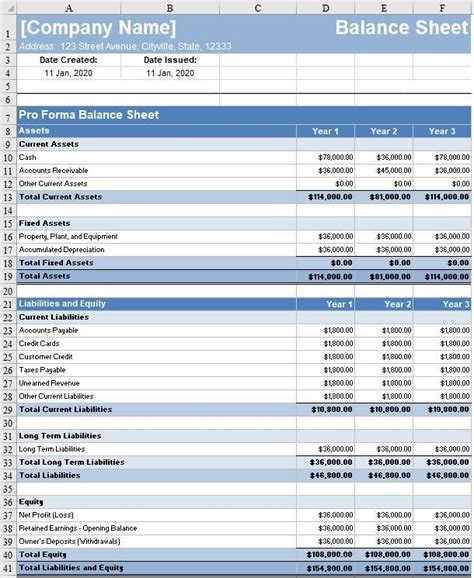 balance sheet format in excel pdf download