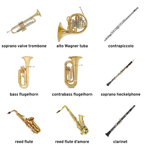 band instruments name with picture