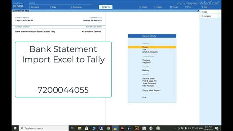 bank statement excel to tally