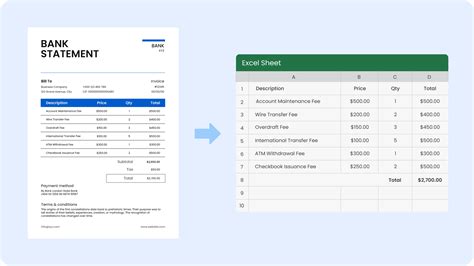 bank statement to excel ai