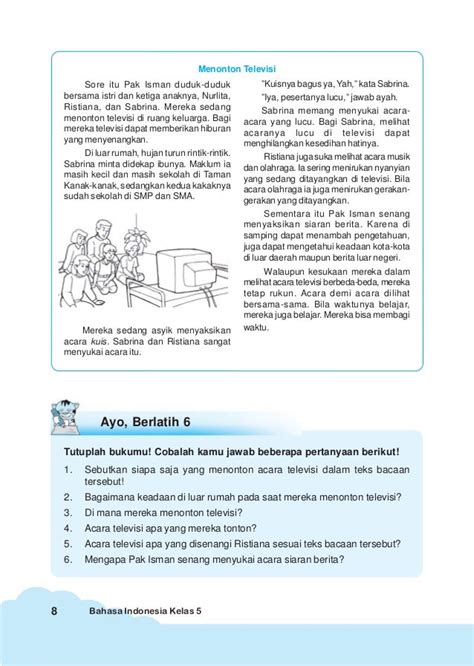 Bantuan Guru Bahasa Indonesia kelas 5